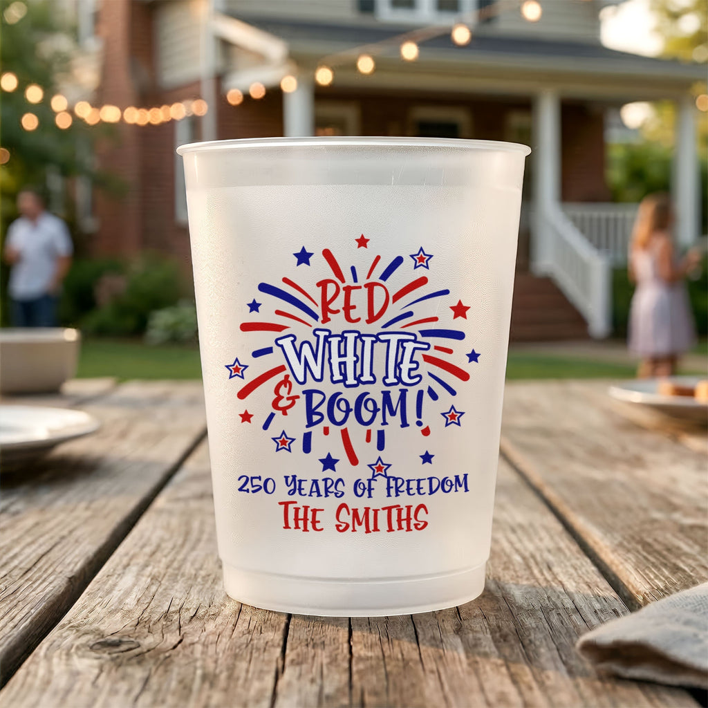 Personalized Frosted Cups for Independence Day Celebrations