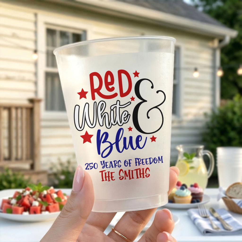 Personalized Frosted Cups for Independence Day Celebrations