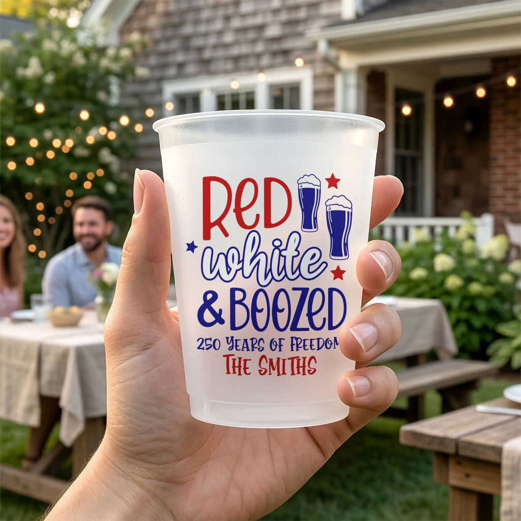 Personalized Frosted Cups for Independence Day Celebrations
