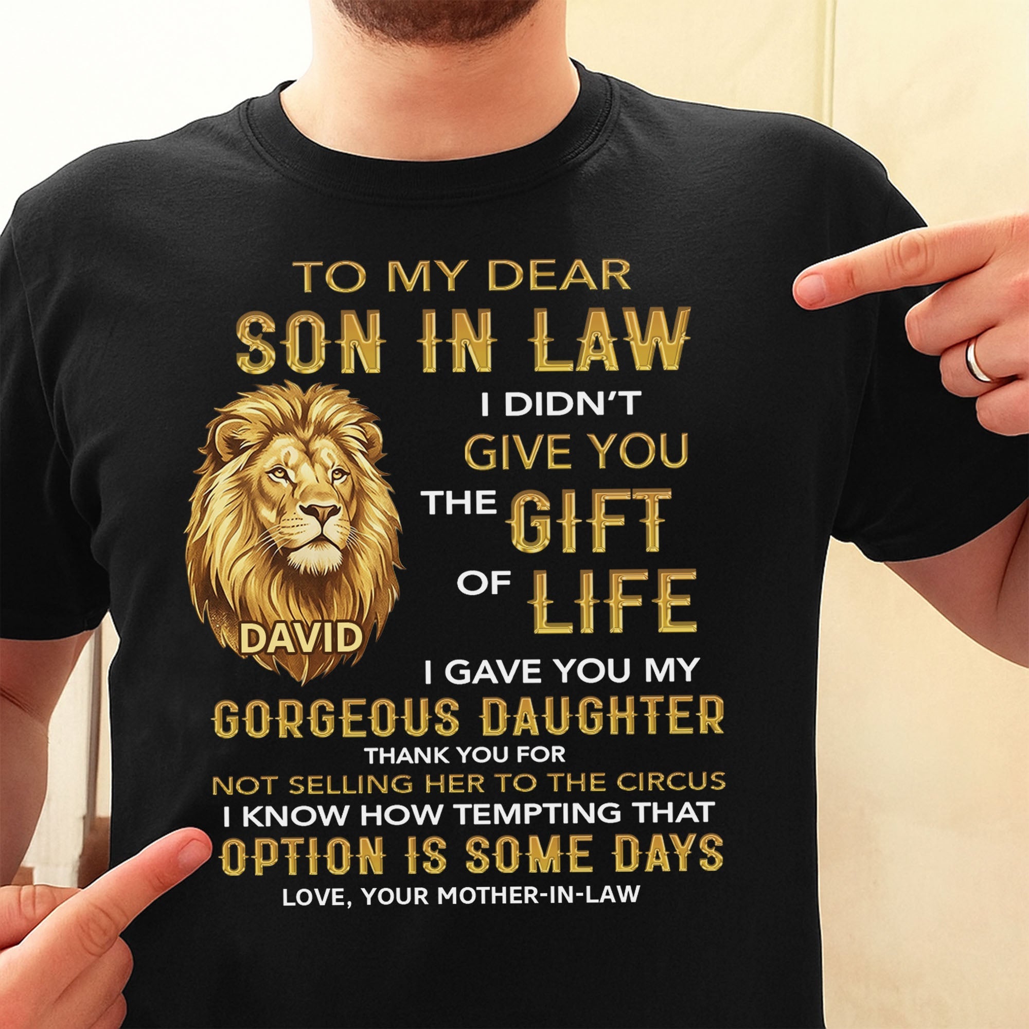 Personalized Son-in-Law Gift T-Shirt or Hoodie Custom Message Shirt GradoCreations