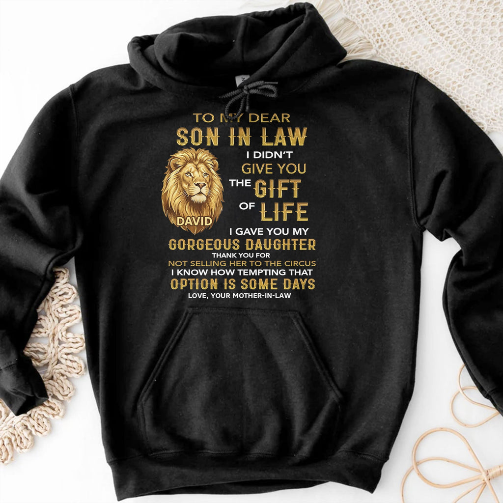 Personalized Son-in-Law Gift T-Shirt or Hoodie Custom Message Shirt GradoCreations