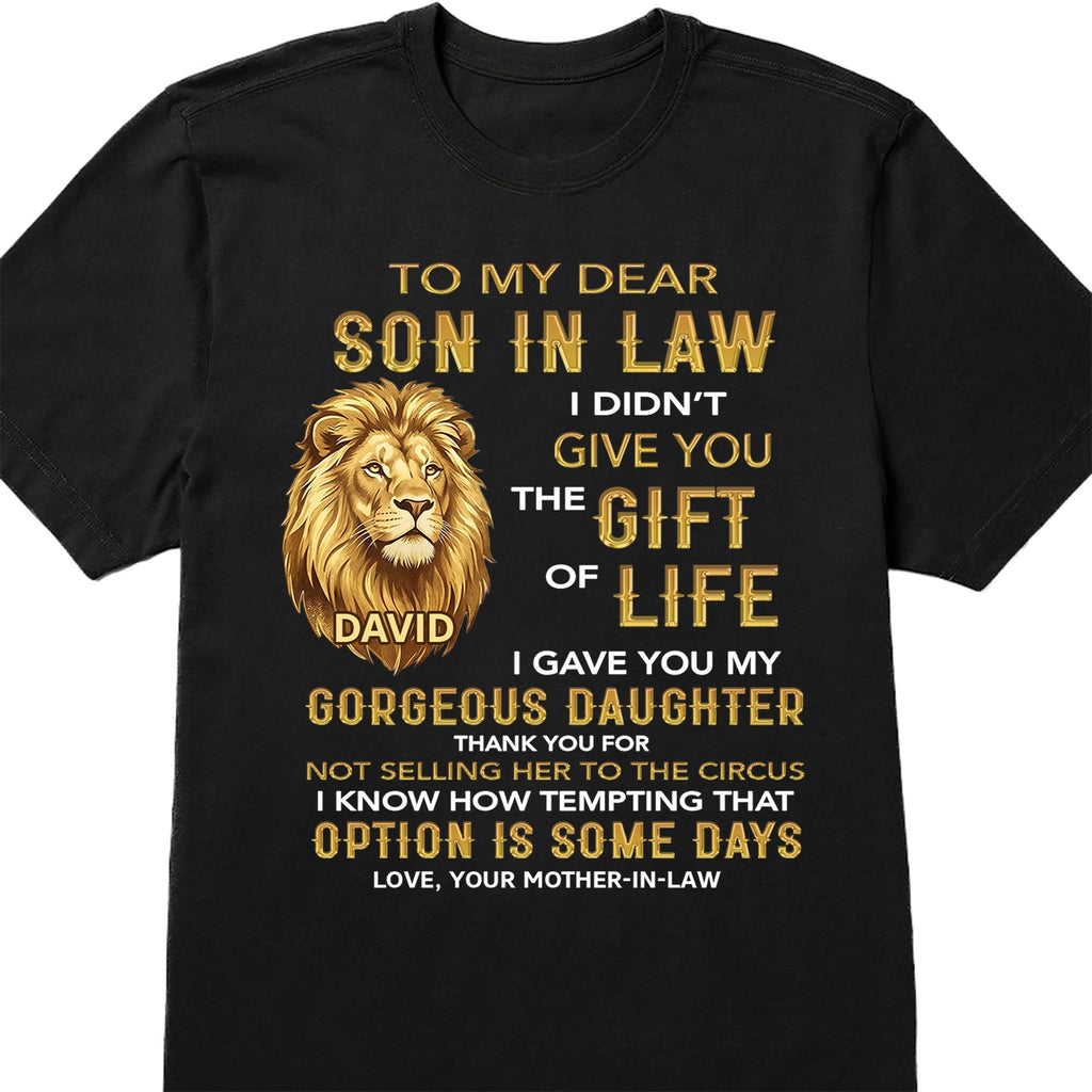 Personalized Son-in-Law Gift T-Shirt or Hoodie Custom Message Shirt GradoCreations