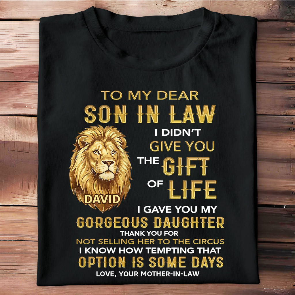 Personalized Son-in-Law Gift T-Shirt or Hoodie Custom Message Shirt GradoCreations