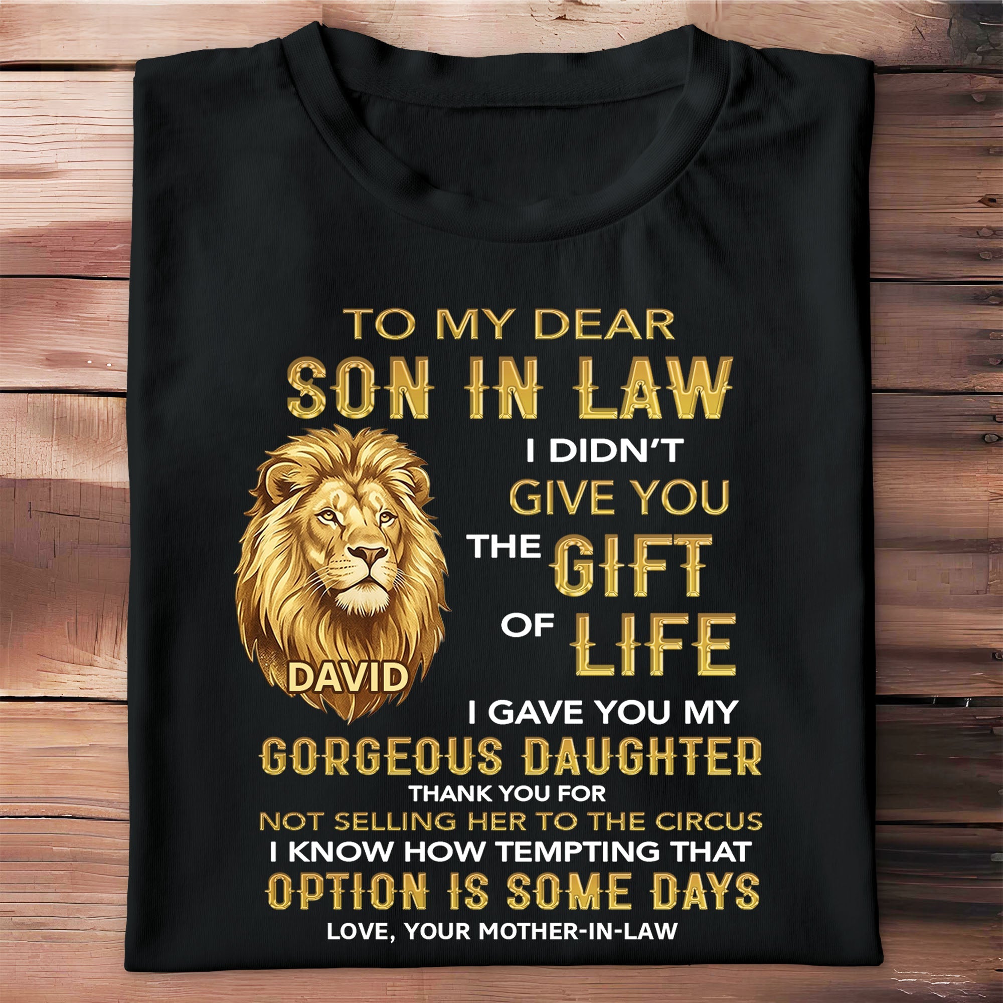 Personalized Son-in-Law Gift T-Shirt or Hoodie Custom Message Shirt GradoCreations