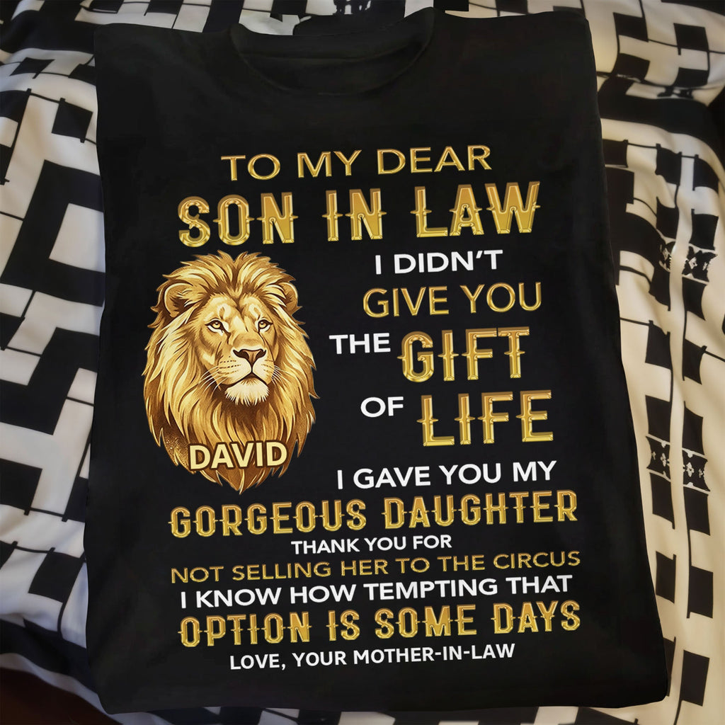 Personalized Son-in-Law Gift T-Shirt or Hoodie Custom Message Shirt GradoCreations
