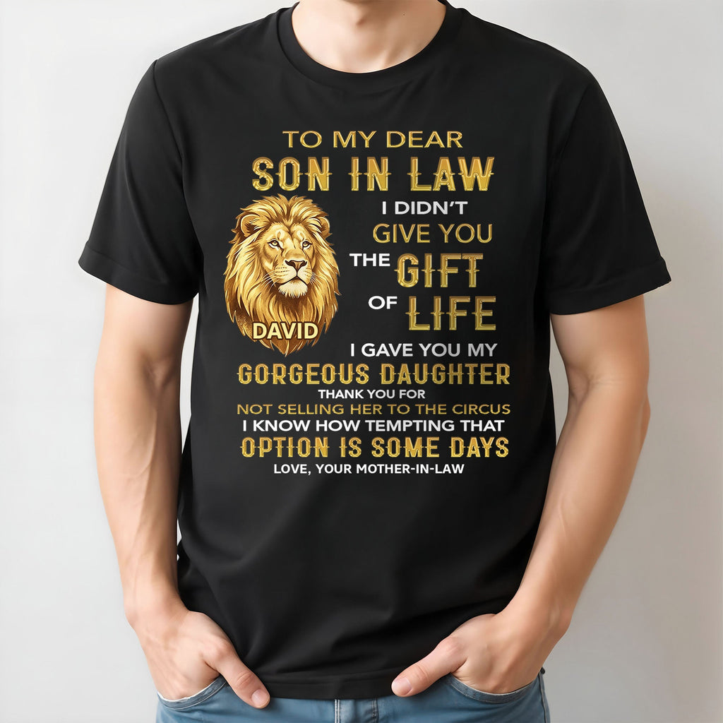Personalized Son-in-Law Gift T-Shirt or Hoodie Custom Message Shirt GradoCreations