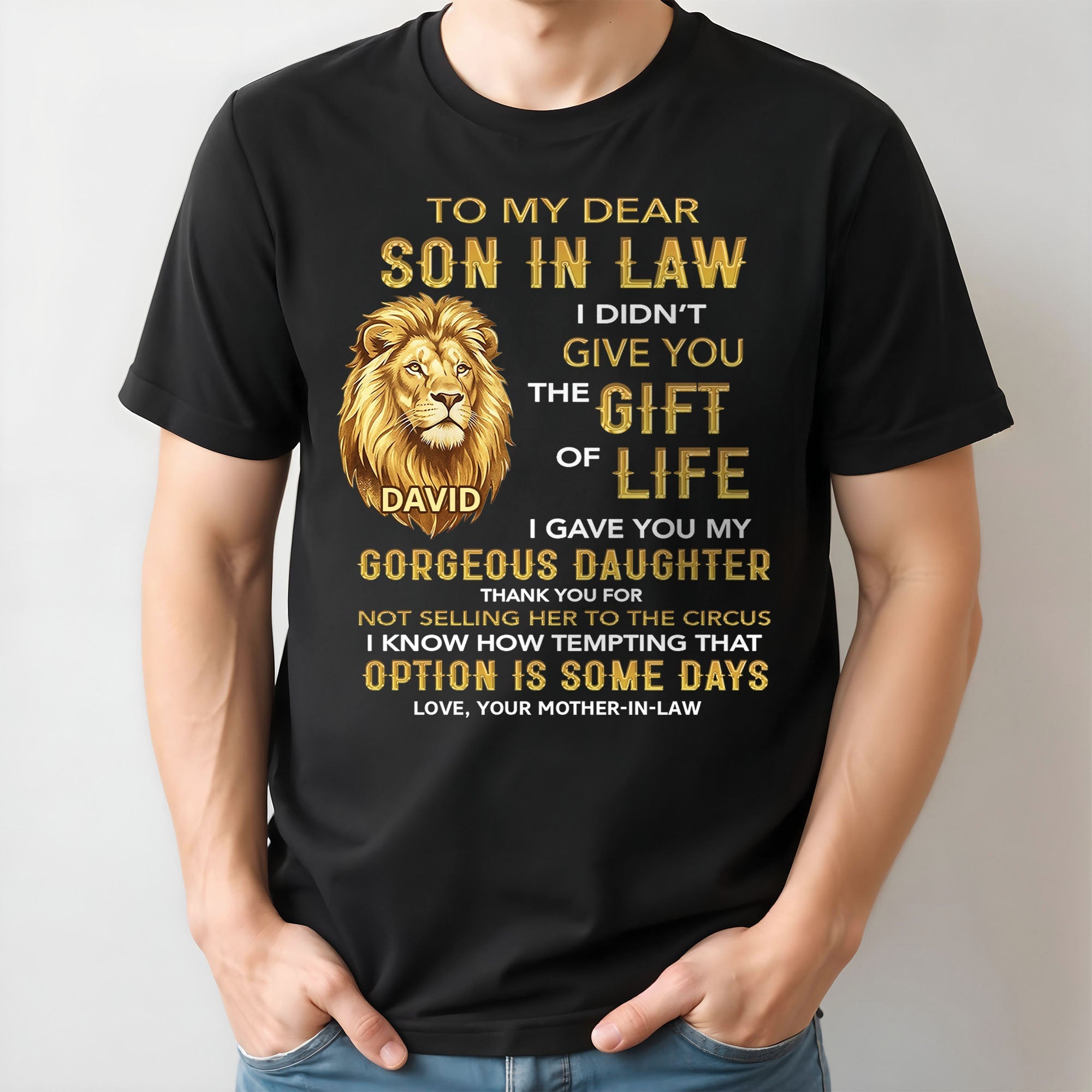 Personalized Son-in-Law Gift T-Shirt or Hoodie Custom Message Shirt GradoCreations