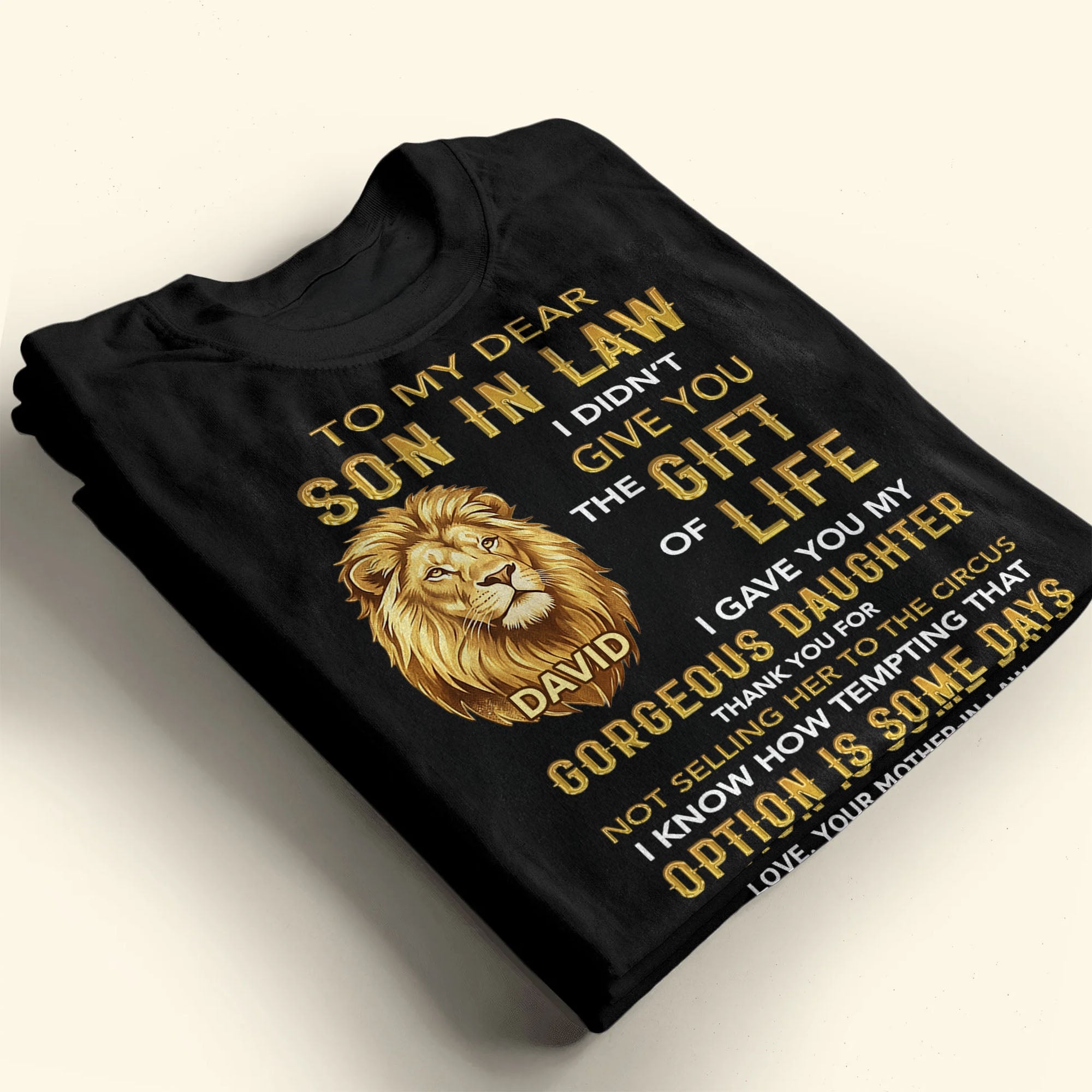 Personalized Son-in-Law Gift T-Shirt or Hoodie Custom Message Shirt GradoCreations