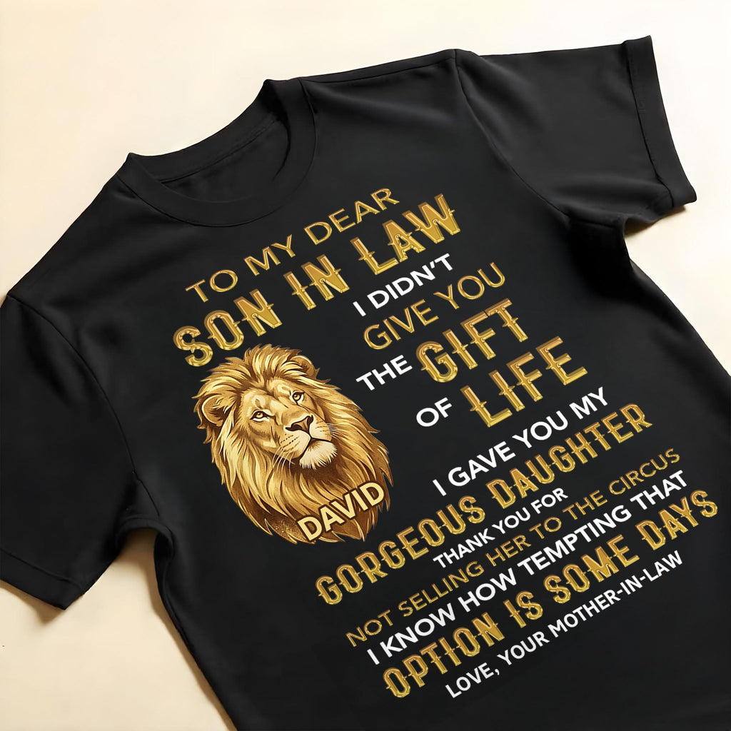 Personalized Son-in-Law Gift T-Shirt or Hoodie Custom Message Shirt GradoCreations