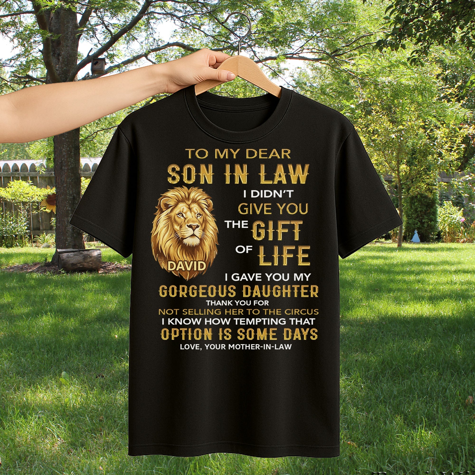 Personalized Son-in-Law Gift T-Shirt or Hoodie Custom Message Shirt GradoCreations