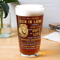 Personalized Custom Beer Glass Gift for Son-In-Law - Lion Message Beer Glasses GradoCreations