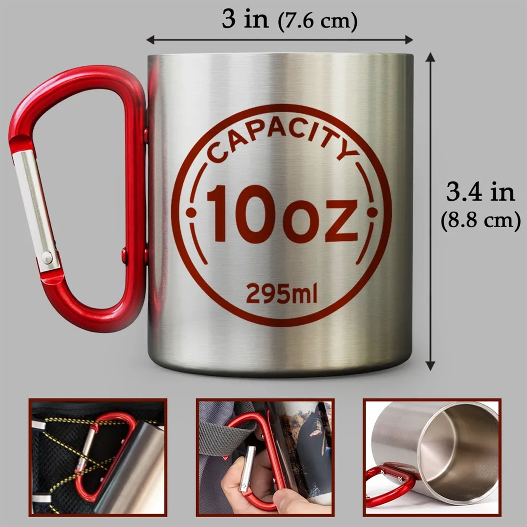Personalized Stainless Steel Carabiner Mug Gift for Son-in-Law Carabiner Mug GradoCreations