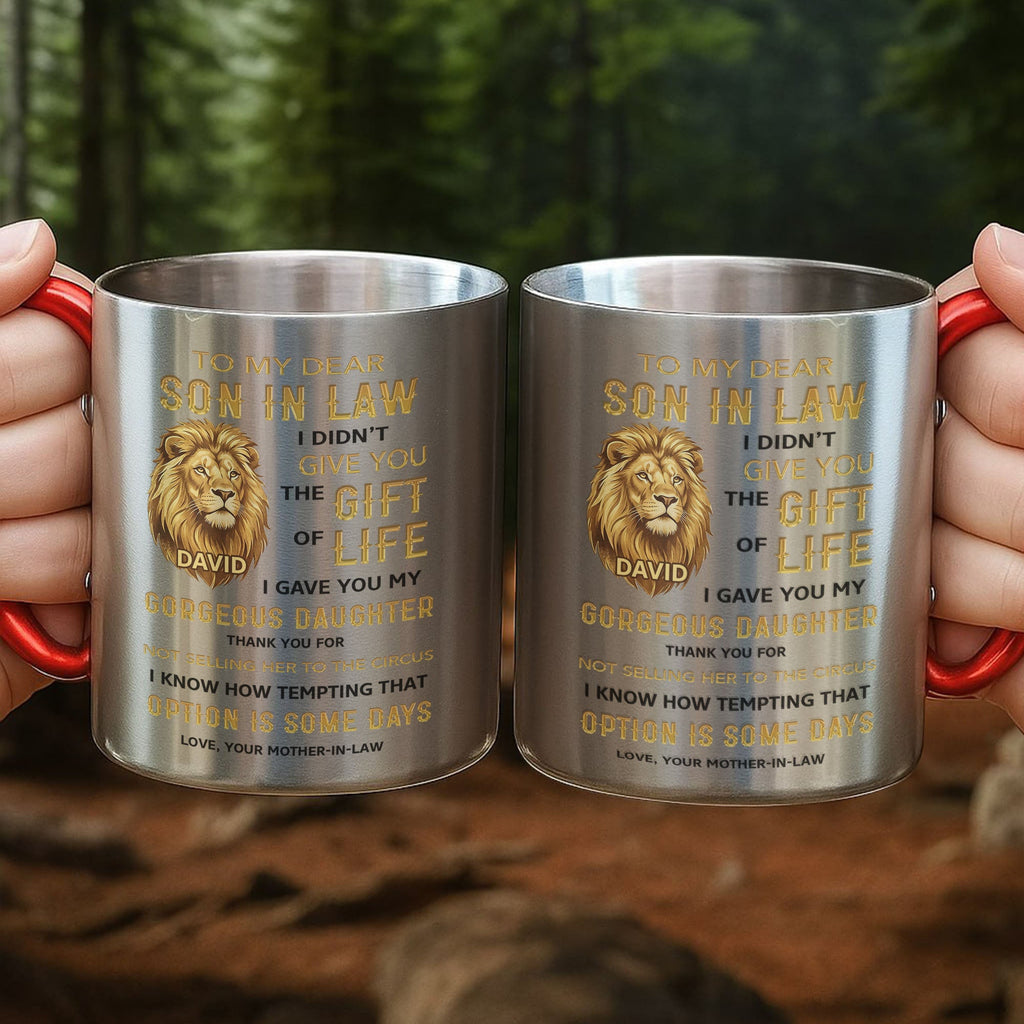 Personalized Stainless Steel Carabiner Mug Gift for Son-in-Law Carabiner Mug GradoCreations