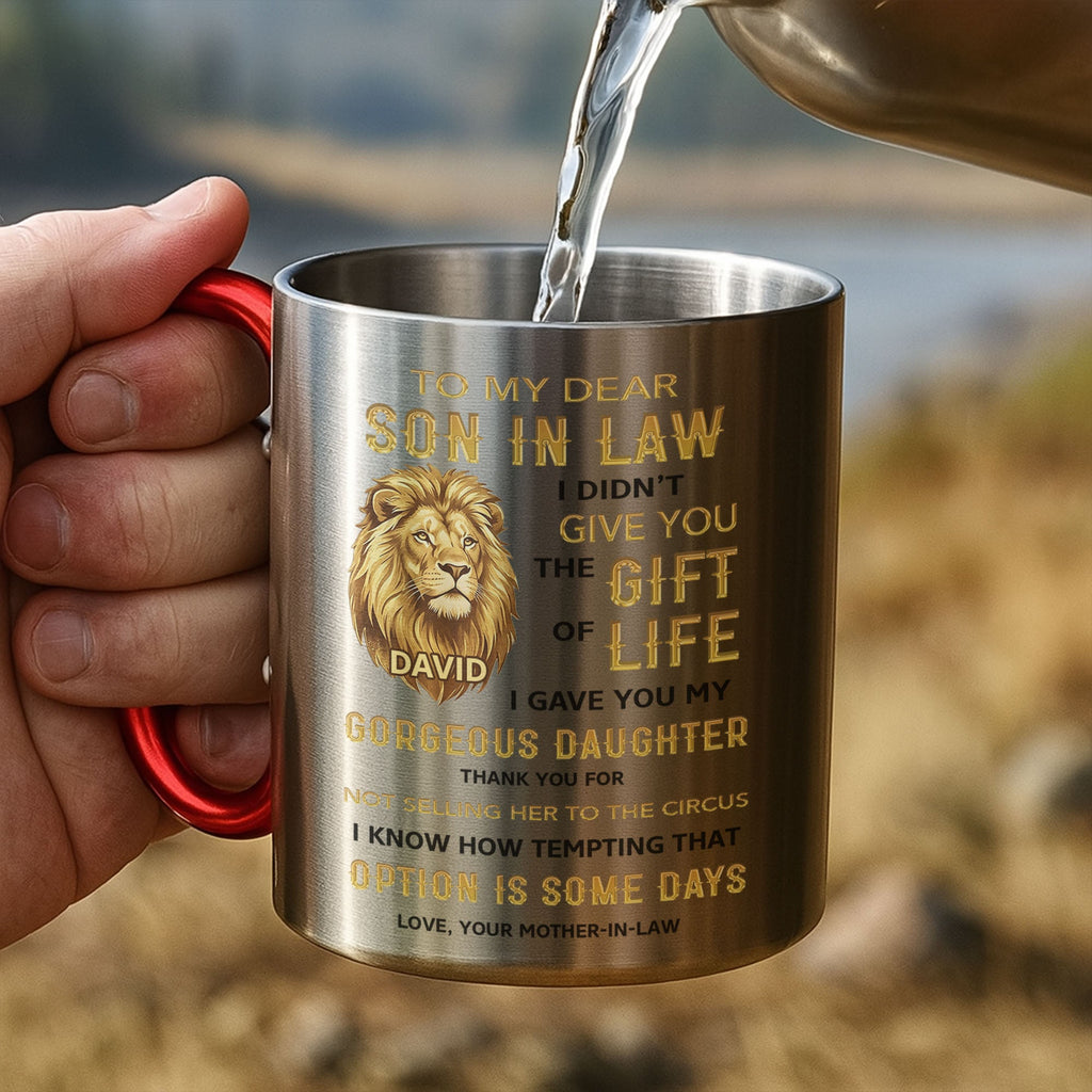 Personalized Stainless Steel Carabiner Mug Gift for Son-in-Law Carabiner Mug GradoCreations