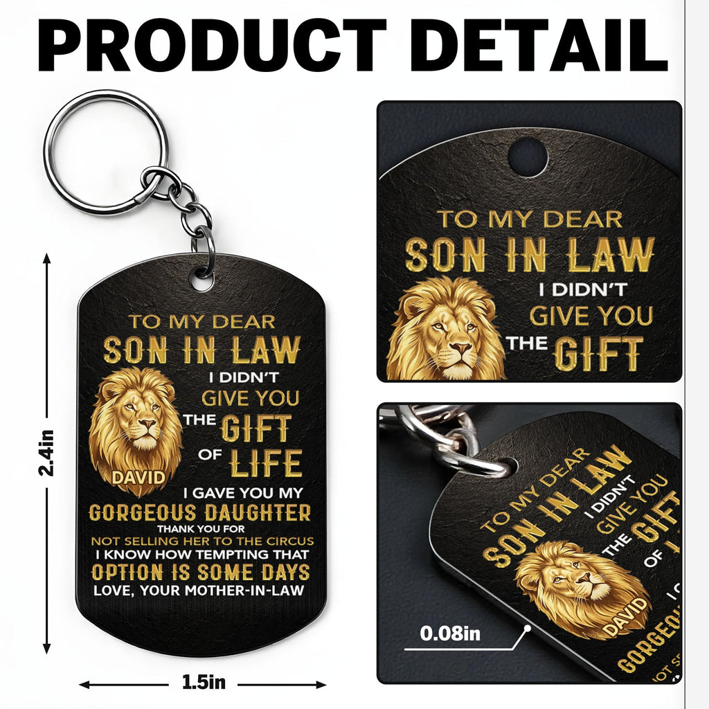 Personalized Stainless Steel Keychain Unique Gift for Son-in-Law Stainless Steel Keychain GradoCreations