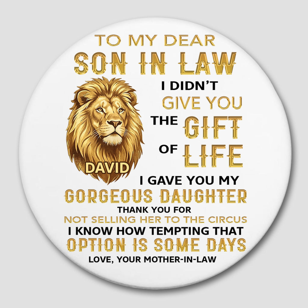 Personalized Ceramic Coaster Gift for Son-in-Law Custom Design Ceramic Coaster GradoCreations