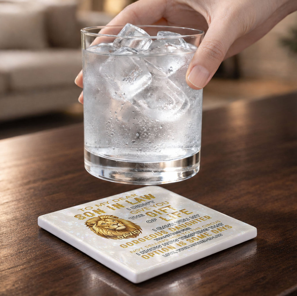 Personalized Ceramic Coaster Custom Gift for Son-in-Law