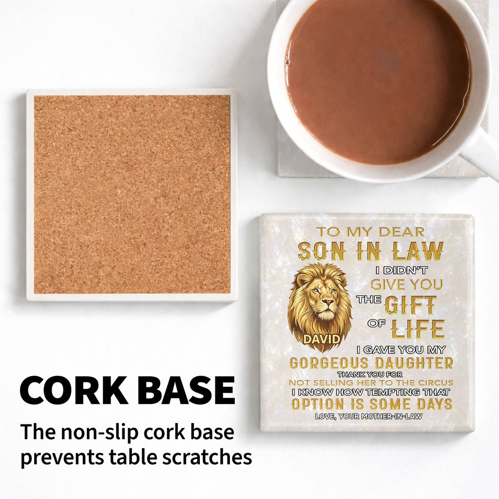Personalized Ceramic Coaster Custom Gift for Son-in-Law