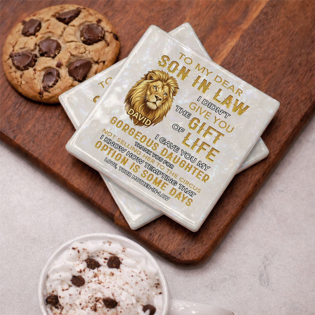 Personalized Ceramic Coaster Custom Gift for Son-in-Law