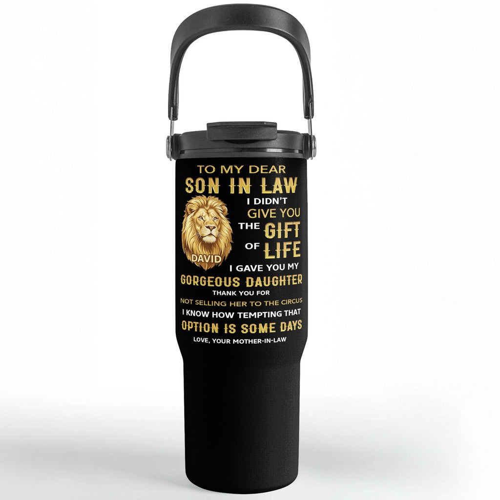 Personalized 30oz Tumbler Custom Name Gift for Son-in-Law Tumbler With Handle GradoCreations