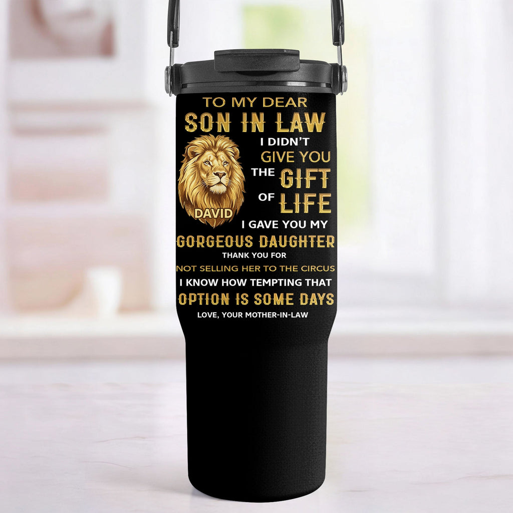 Personalized 30oz Tumbler Custom Name Gift for Son-in-Law Tumbler With Handle GradoCreations