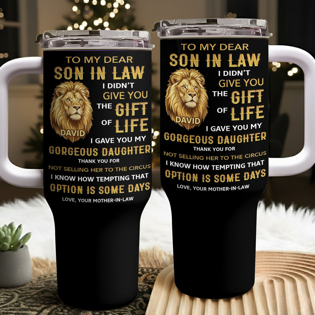 Personalized 40oz Tumbler Custom Gift for Son-in-Law 40oz Tumbler GradoCreations