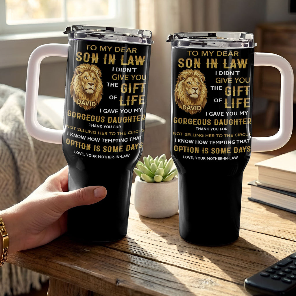 Personalized 40oz Tumbler Custom Gift for Son-in-Law 40oz Tumbler GradoCreations