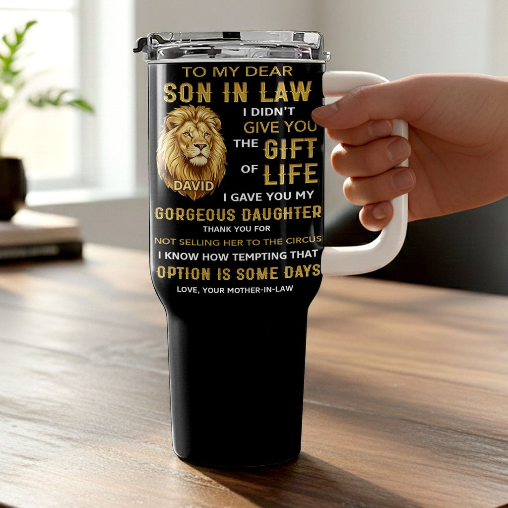 Personalized 40oz Tumbler Custom Gift for Son-in-Law 40oz Tumbler GradoCreations