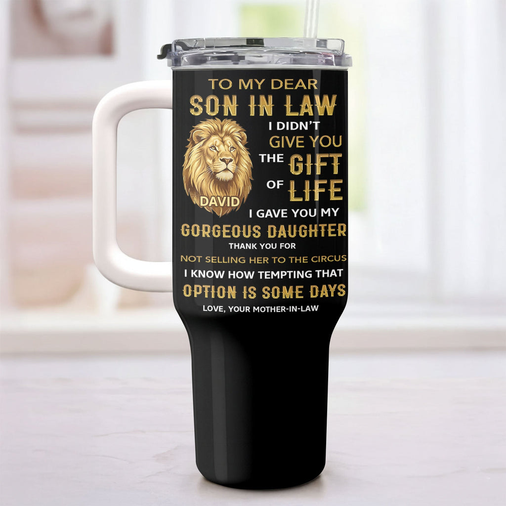 Personalized 40oz Tumbler Custom Gift for Son-in-Law 40oz Tumbler GradoCreations