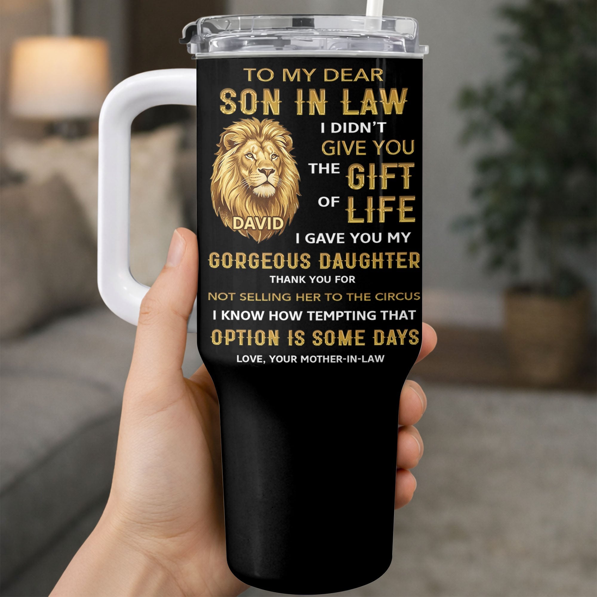 Personalized 40oz Tumbler Custom Gift for Son-in-Law 40oz Tumbler GradoCreations