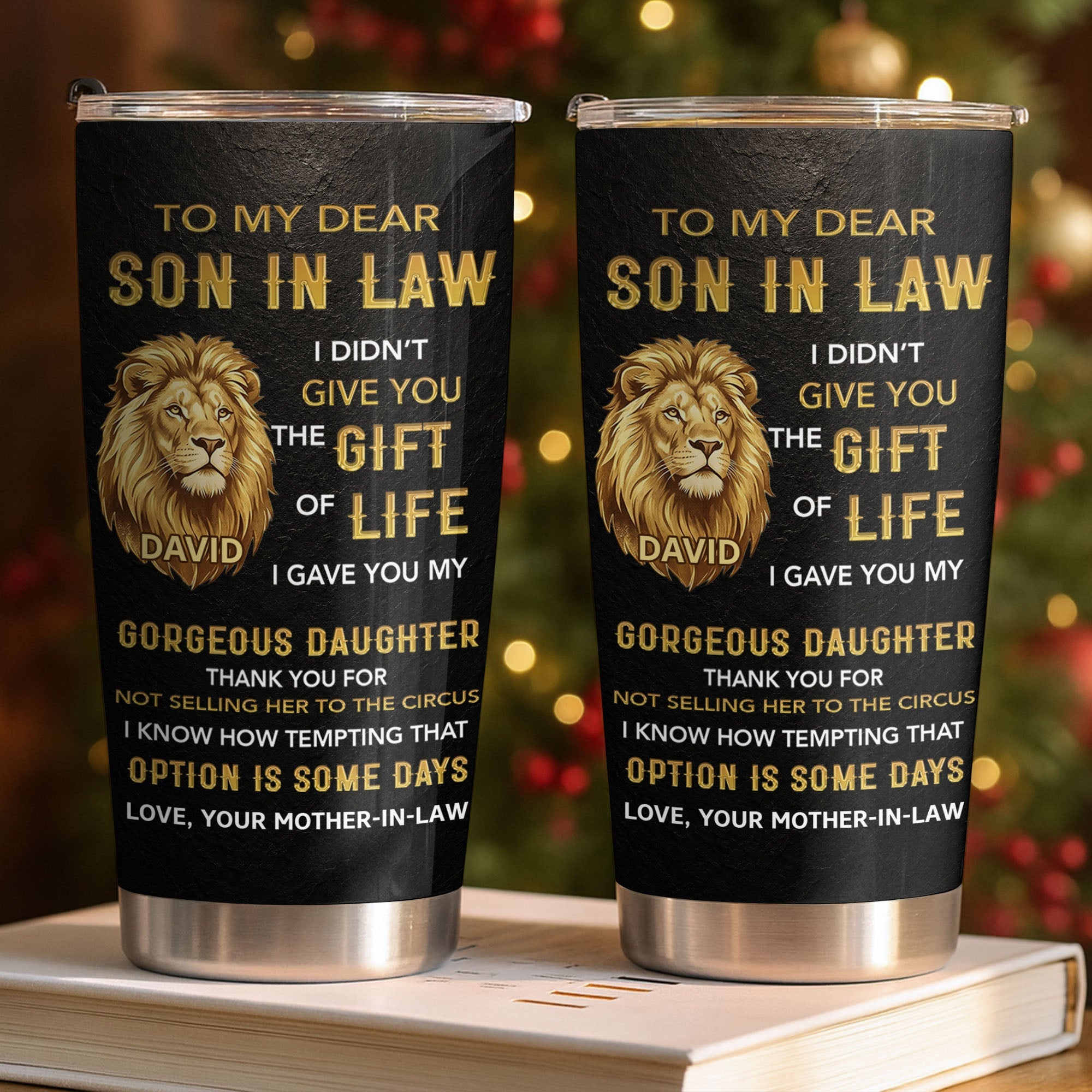Personalized 20oz Stainless Steel Tumbler Gift for Son-in-Law 20oz Tumbler GradoCreations