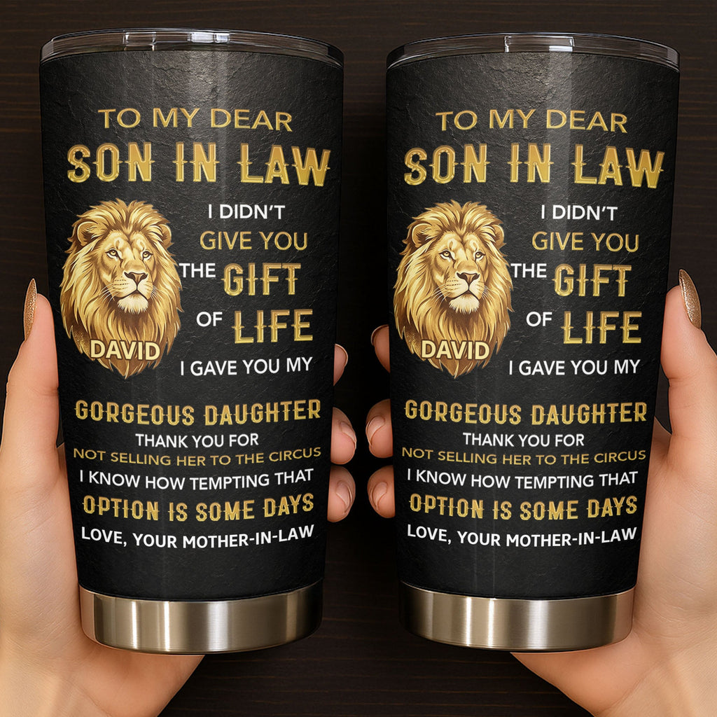 Personalized 20oz Stainless Steel Tumbler Gift for Son-in-Law 20oz Tumbler GradoCreations