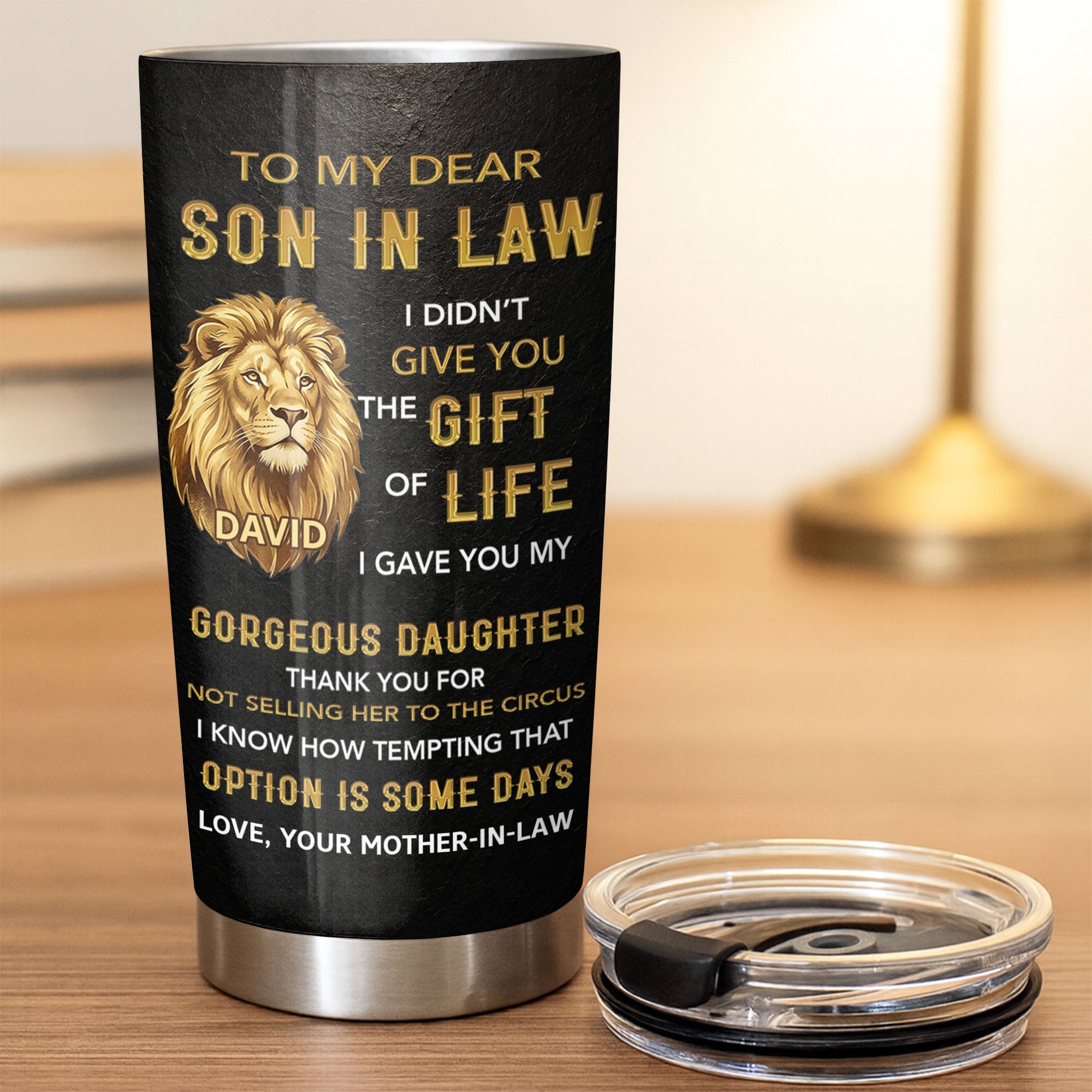Personalized 20oz Stainless Steel Tumbler Gift for Son-in-Law 20oz Tumbler GradoCreations