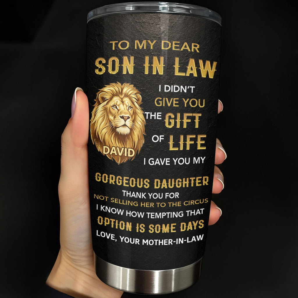 Personalized 20oz Stainless Steel Tumbler Gift for Son-in-Law 20oz Tumbler GradoCreations