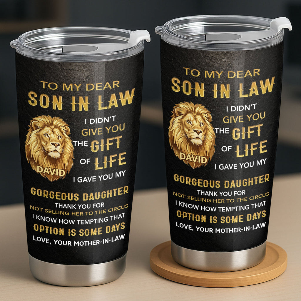 Personalized 20oz Stainless Steel Tumbler Gift for Son-in-Law 20oz Tumbler GradoCreations