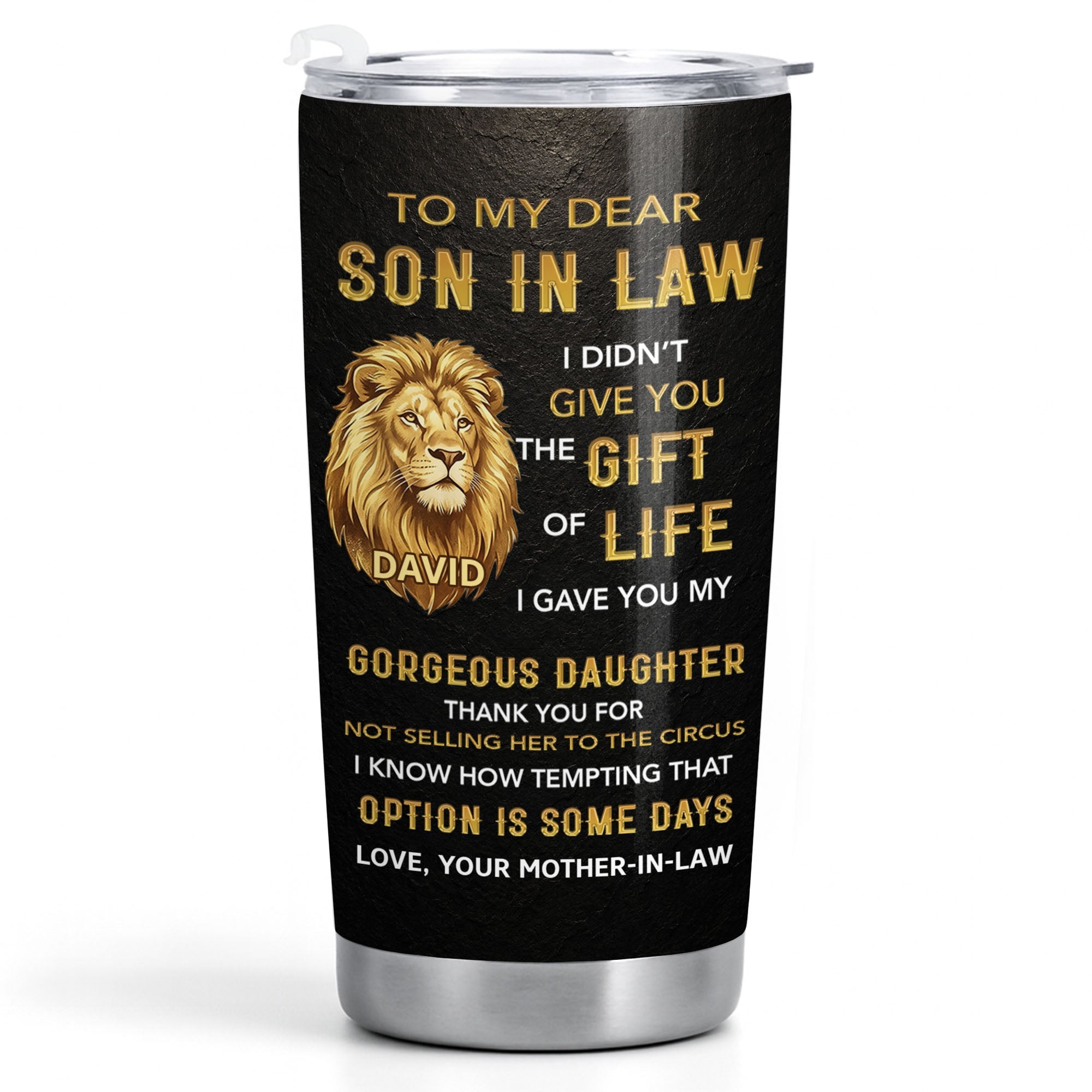 Personalized 20oz Stainless Steel Tumbler Gift for Son-in-Law 20oz Tumbler GradoCreations