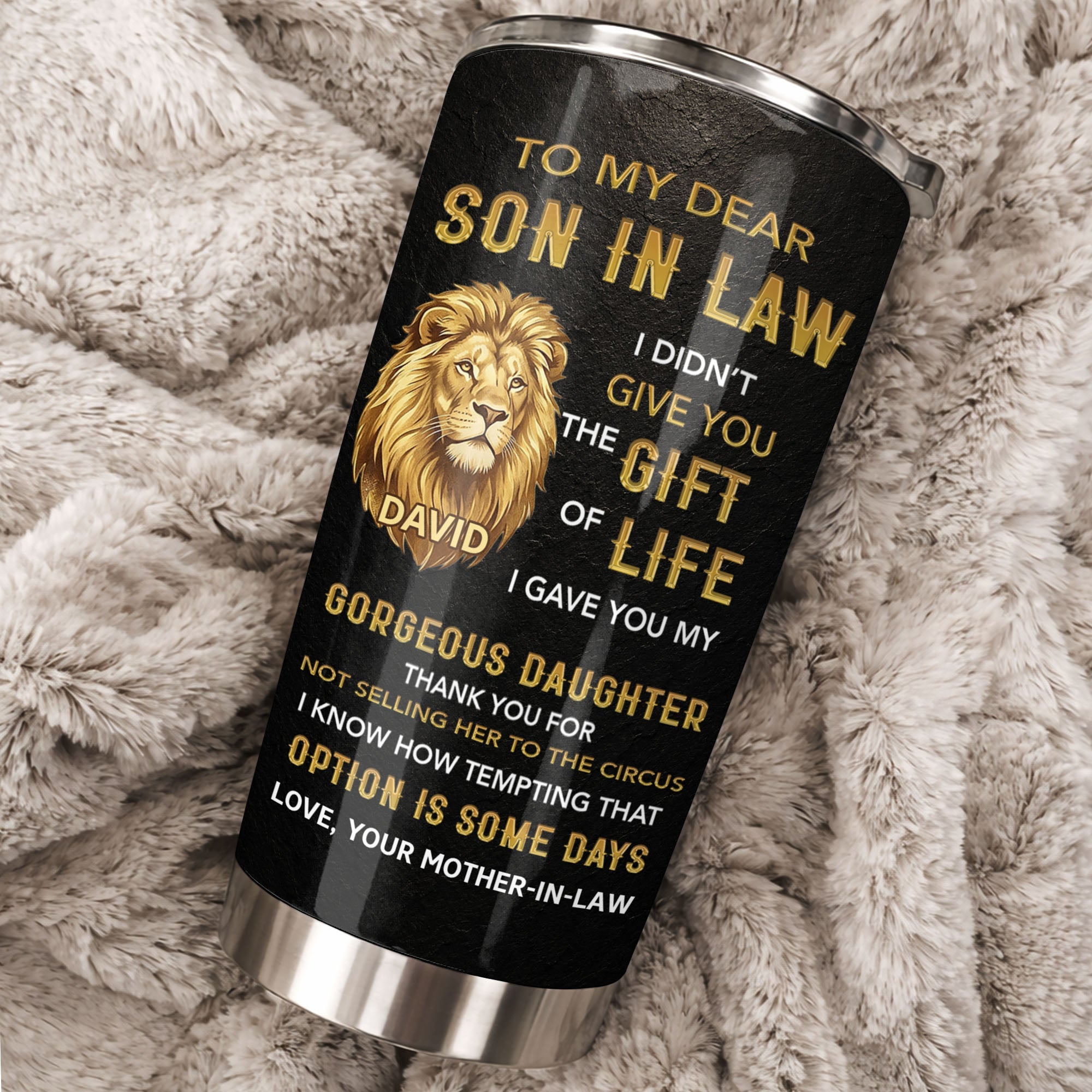 Personalized 20oz Stainless Steel Tumbler Gift for Son-in-Law 20oz Tumbler GradoCreations