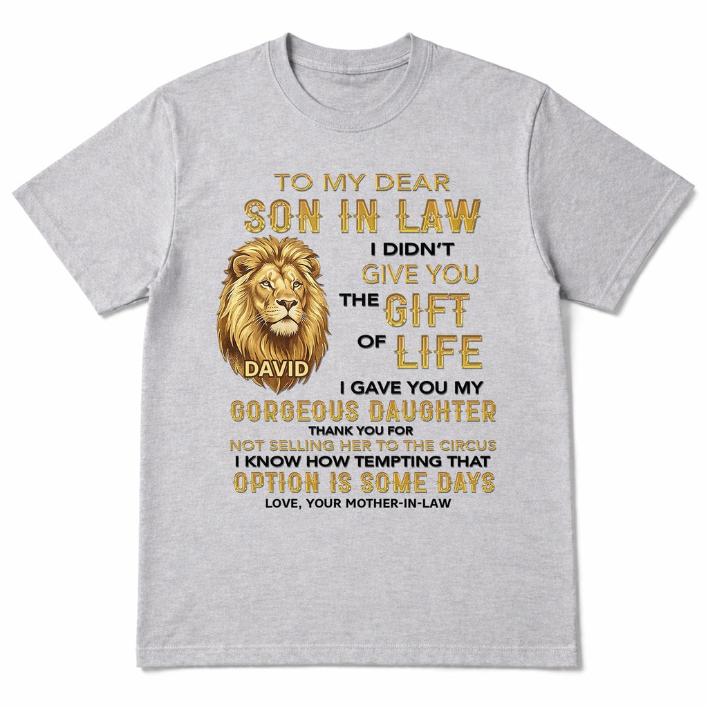 Personalized Lion Portrait Unisex T-shirt Hoodie Gift for Son-in-Law Shirt GradoCreations