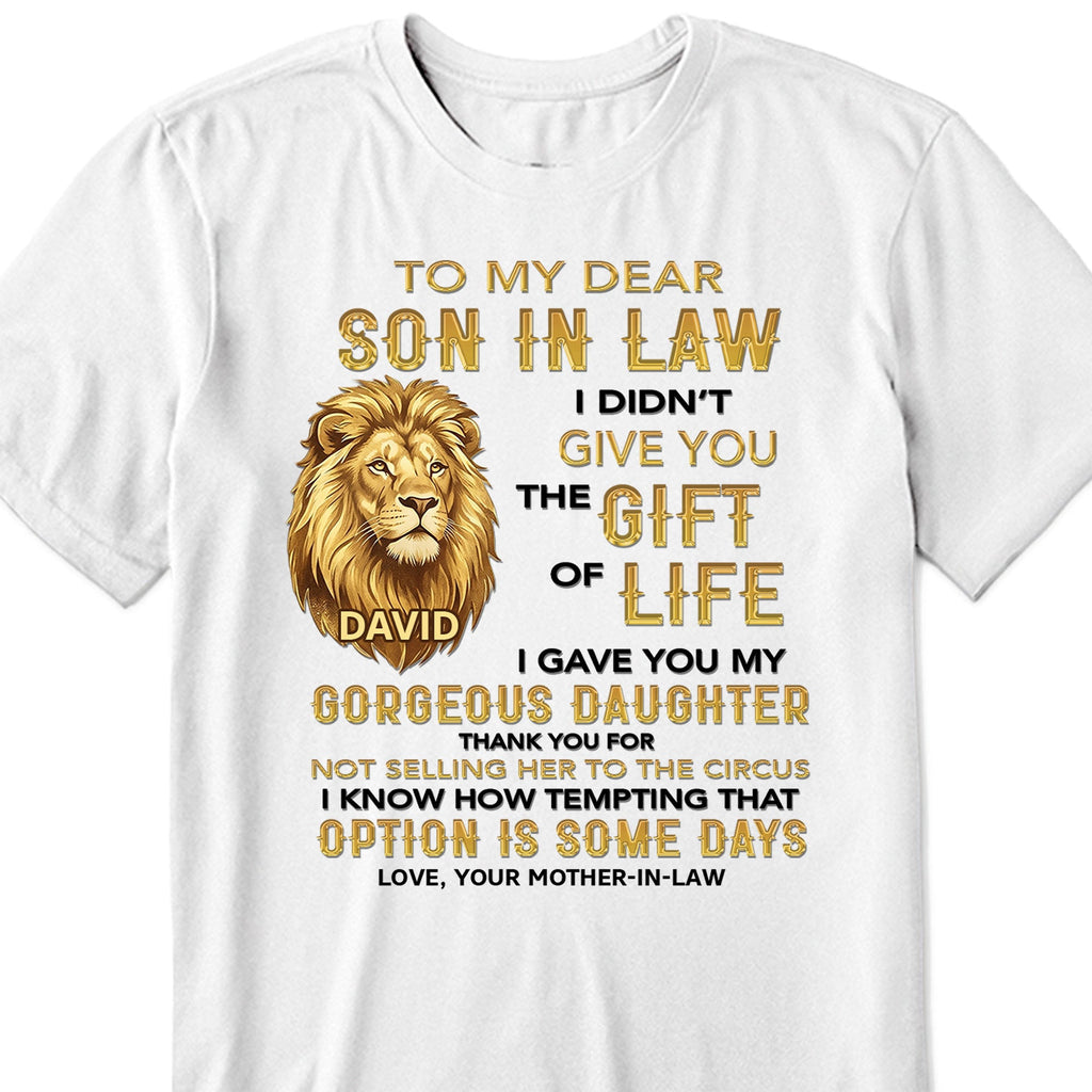 Personalized Lion Portrait Unisex T-shirt Hoodie Gift for Son-in-Law Shirt GradoCreations