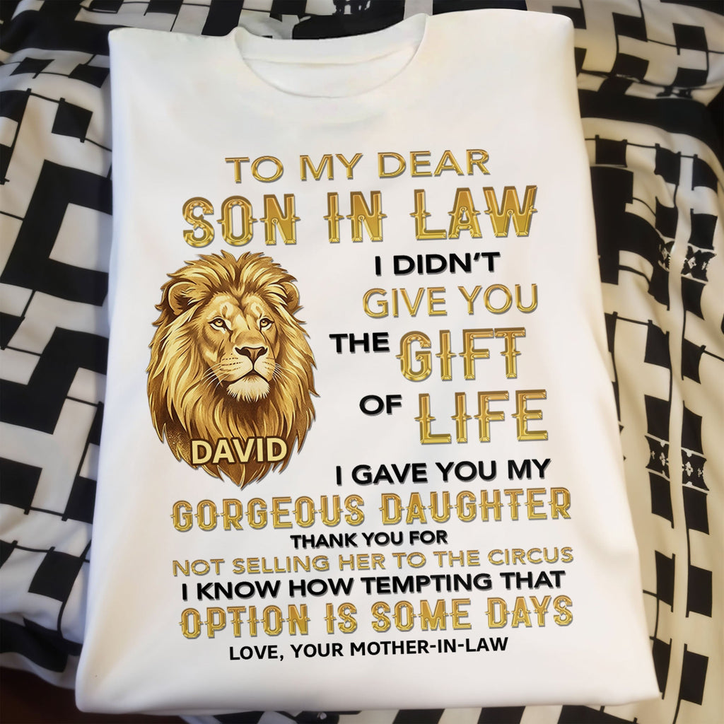 Personalized Lion Portrait Unisex T-shirt Hoodie Gift for Son-in-Law Shirt GradoCreations