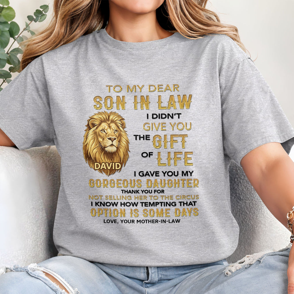 Personalized Lion Portrait Unisex T-shirt Hoodie Gift for Son-in-Law Shirt GradoCreations