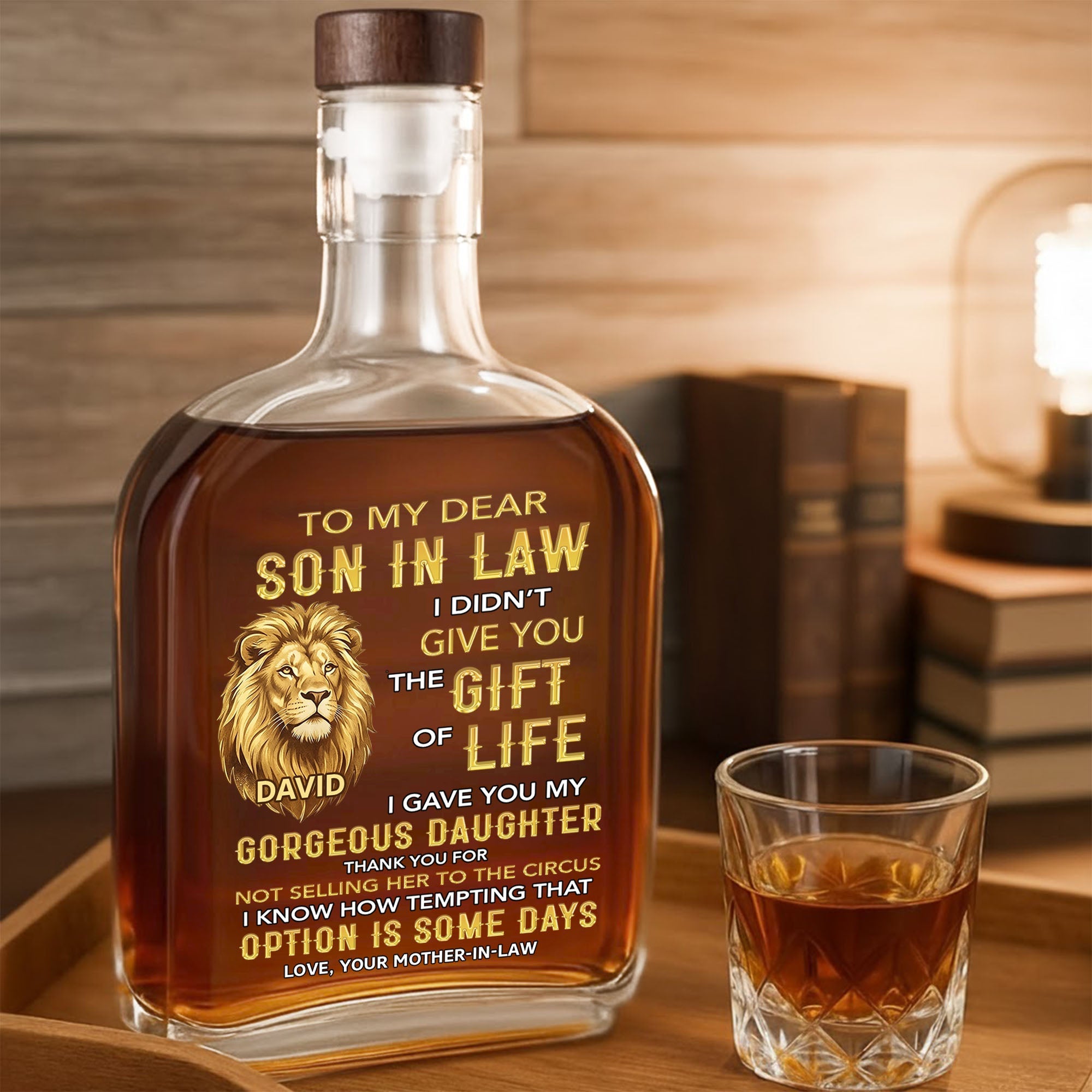 Personalized Whiskey Bottle Custom Name Gift for Son-in-Law Whiskey Bottle GradoCreations
