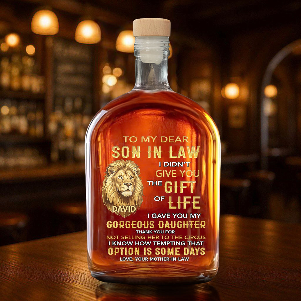 Personalized Whiskey Bottle Custom Name Gift for Son-in-Law Whiskey Bottle GradoCreations
