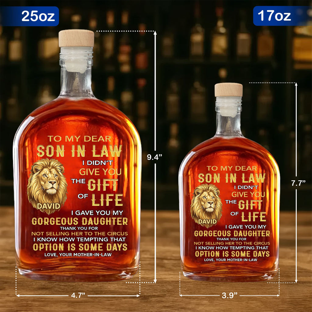 Personalized Whiskey Bottle Custom Name Gift for Son-in-Law Whiskey Bottle GradoCreations