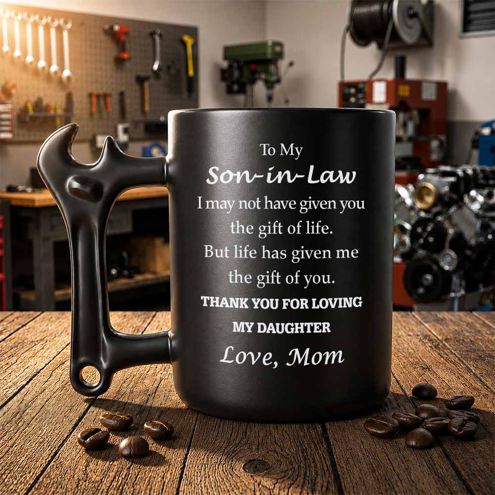 Personalized Wrench Handle Coffee Mug Custom Gift for Son-In-Law Wrench Handle Mug GradoCreations
