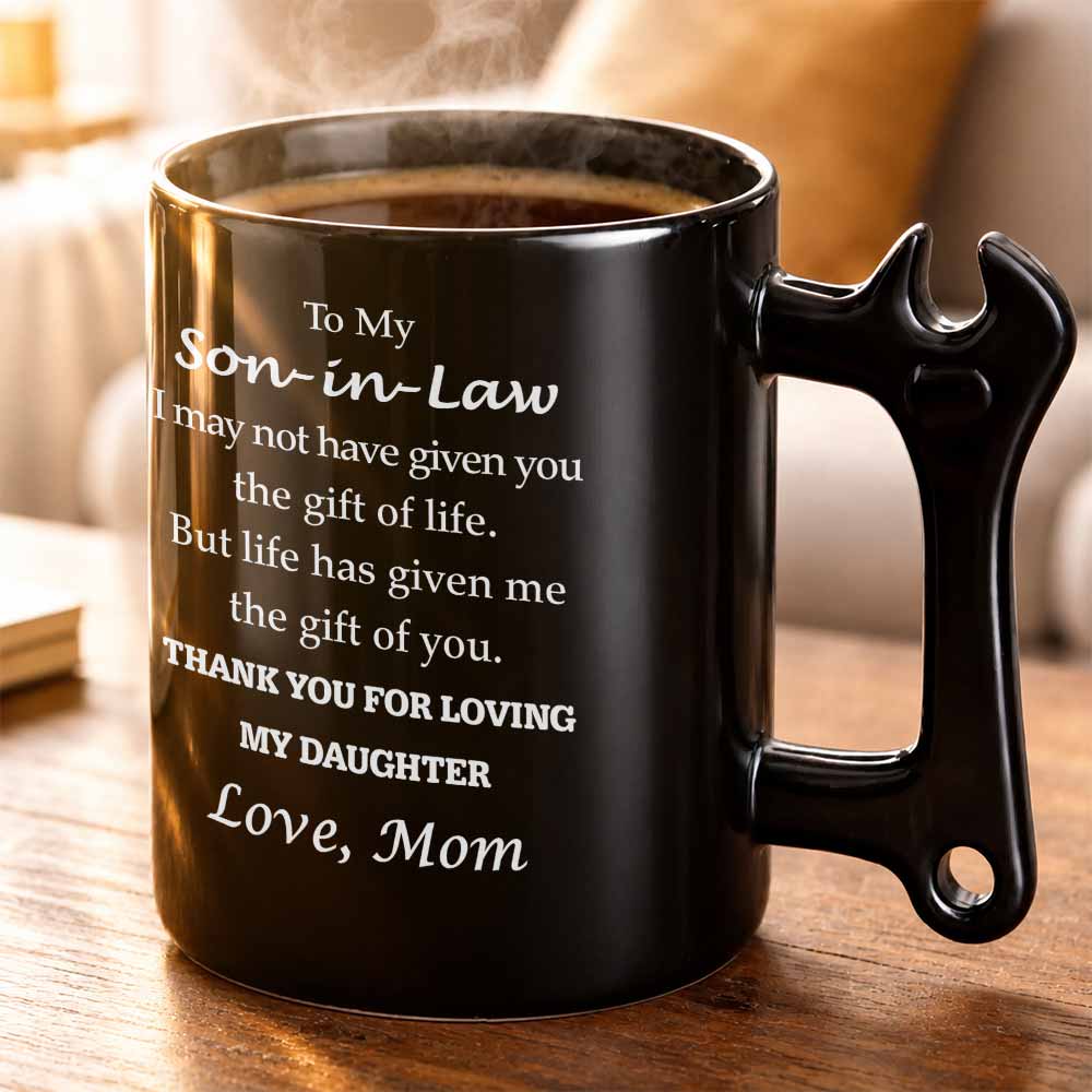 Personalized Wrench Handle Coffee Mug Custom Gift for Son-In-Law Wrench Handle Mug GradoCreations