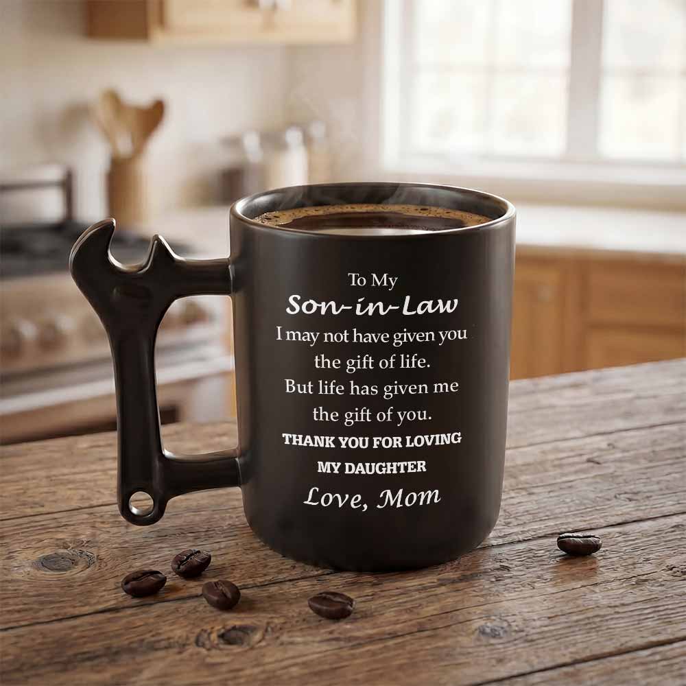 Personalized Wrench Handle Coffee Mug Custom Gift for Son-In-Law Wrench Handle Mug GradoCreations