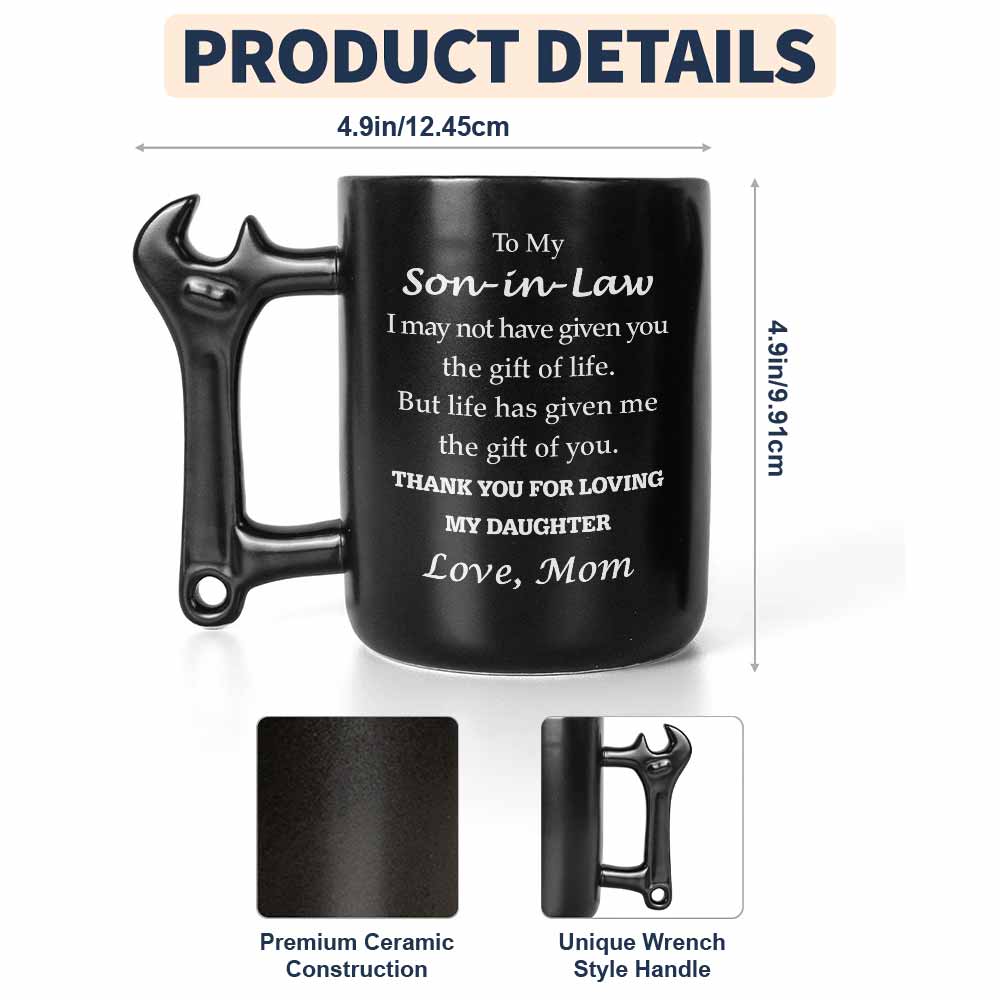 Personalized Wrench Handle Coffee Mug Custom Gift for Son-In-Law Wrench Handle Mug GradoCreations