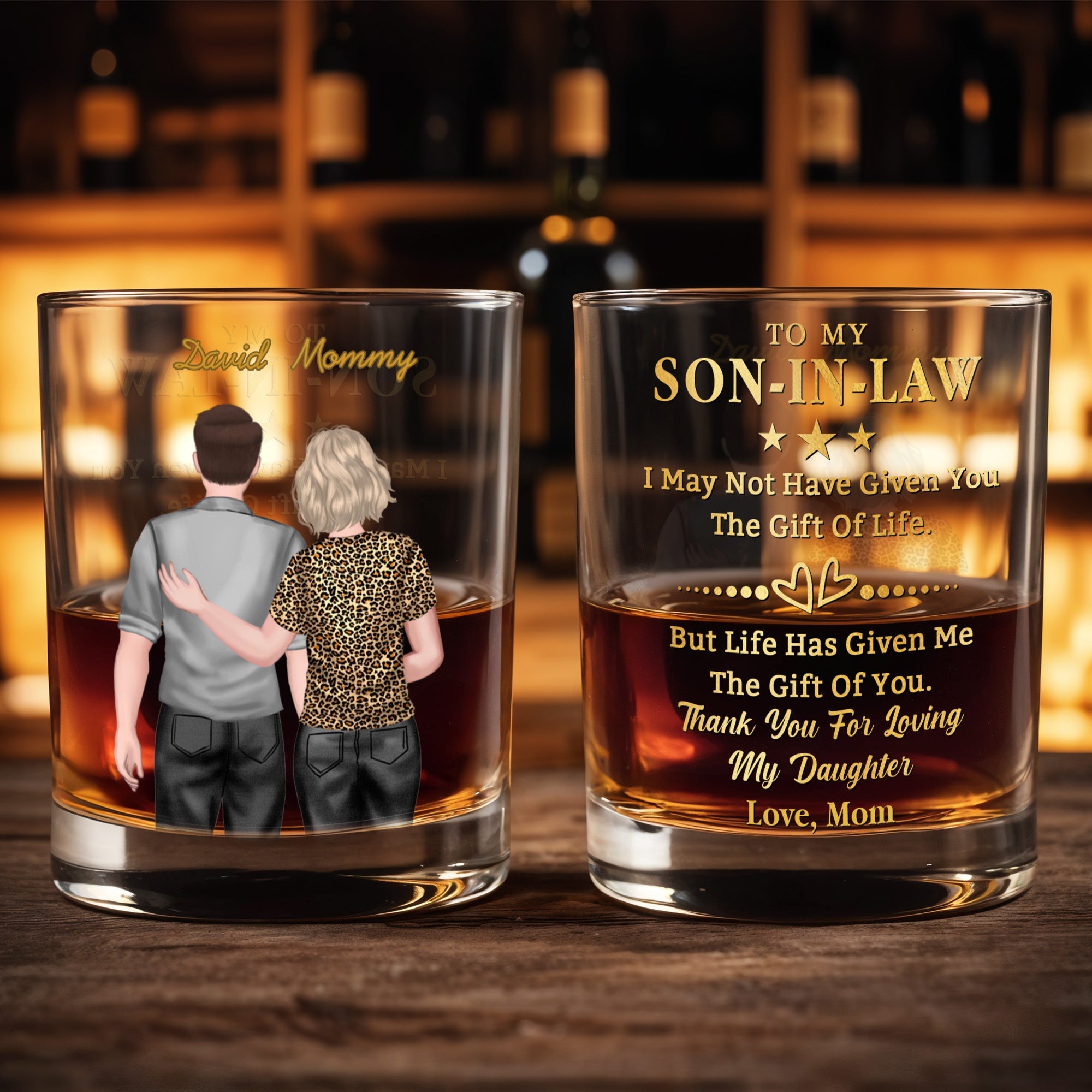 Personalized Custom Whiskey Glass Gift for Son-In-Law Whiskey Glass GradoCreations