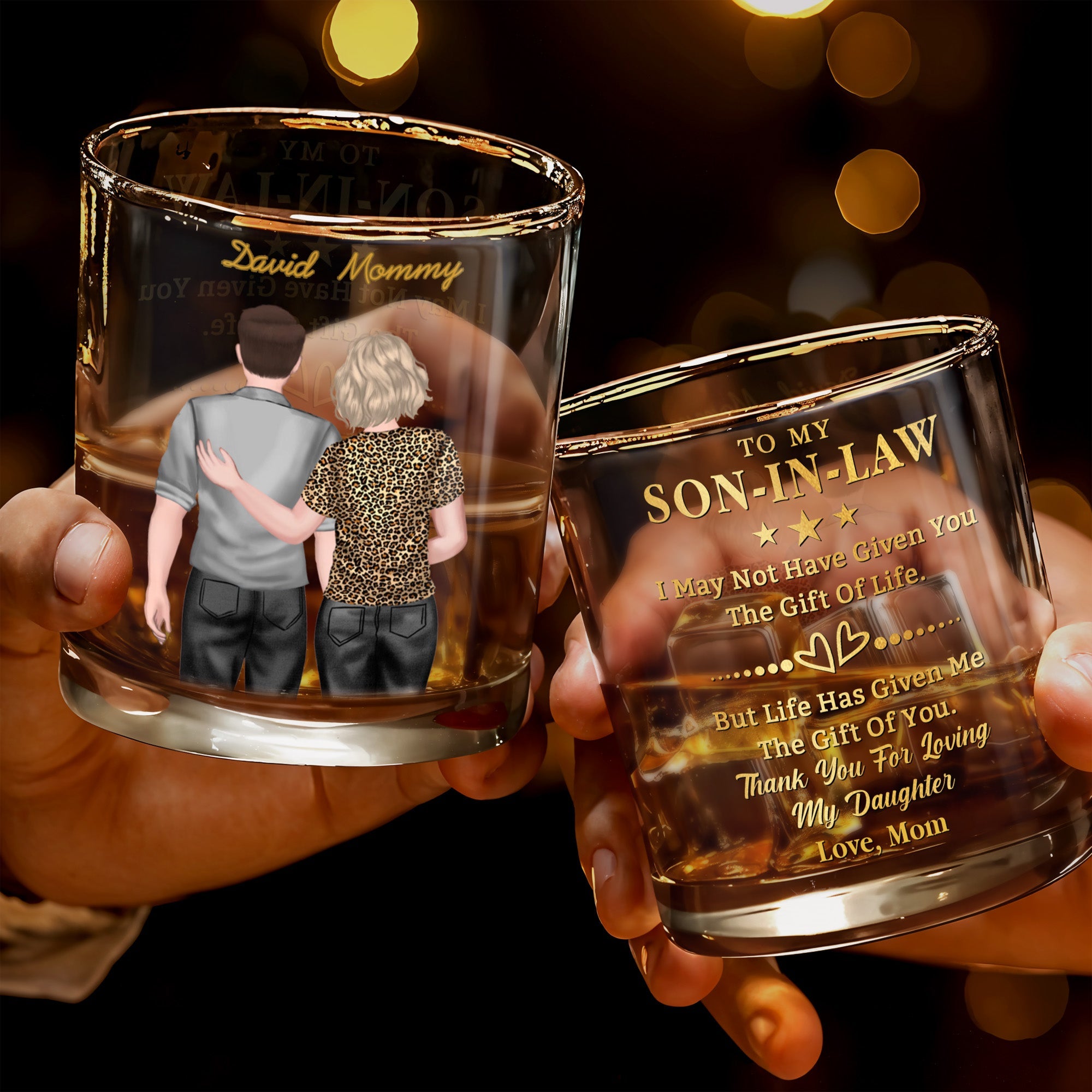 Personalized Custom Whiskey Glass Gift for Son-In-Law Whiskey Glass GradoCreations